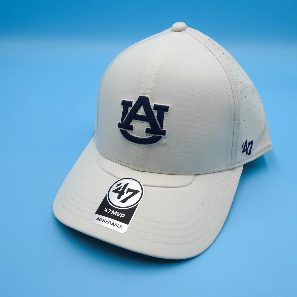 '47 Brand MVP Cap Mens One Size Auburn Tigers Bone White Perforated Snapback Hat